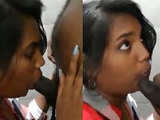 Tamil girl loves sucking hard cock in the toilet